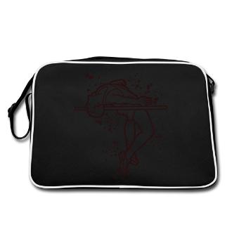 Saut en hauteur Aquarelle Saut en hauteur - Sac Retro - noir/blanc - Dos