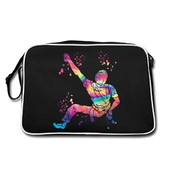 Boulderer Colorsplash Boulder Bouldern - Retro Tasche - Schwarz/Weiß - Hinten