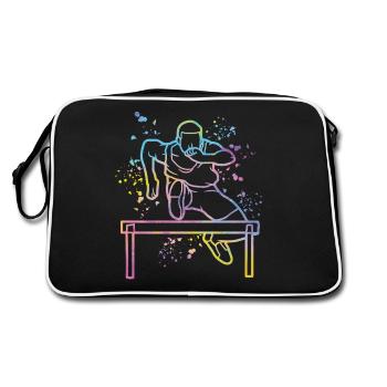 Course de haies Course d’obstacles Courses de haies pour enfants - Sac Retro - noir/blanc - Dos