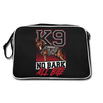 Polizei- und Schäferhund - Retro Tasche - Schwarz/Weiß - Hinten