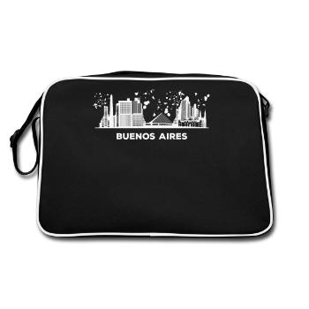 Portenos Skyline Buenos Aires - Retro Tasche - Schwarz/Weiß - Hinten