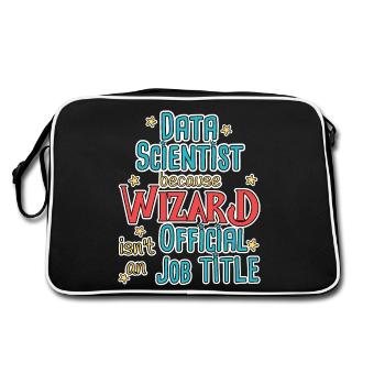 Data Scientist Wizard Data Science - Retro Bag - black/white - Back