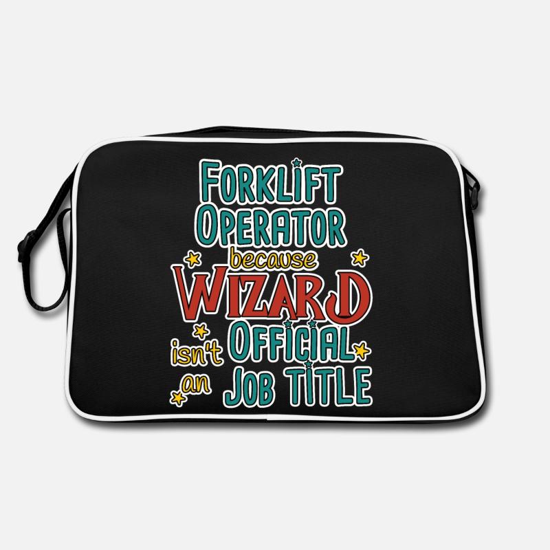 Forklift Operator Wizard Retro Tasche