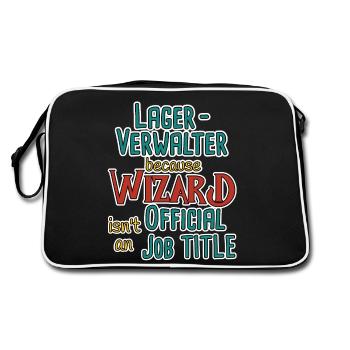 Lagerverwalter Wizard - Retro Tasche - Schwarz/Weiß - Hinten