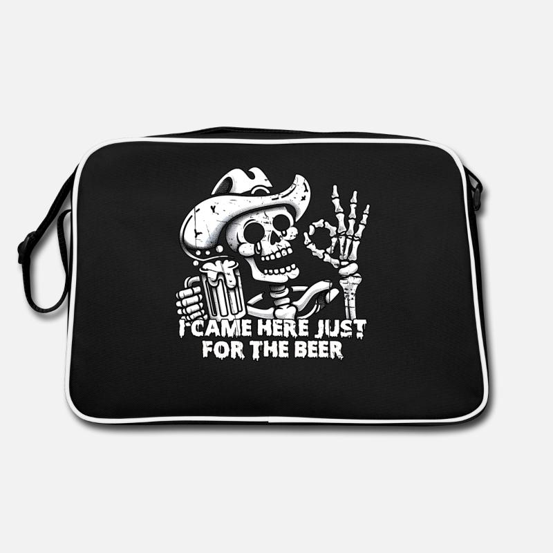I JUST CAME HERE FOR THE BEER - SKELETON Retro Bag
