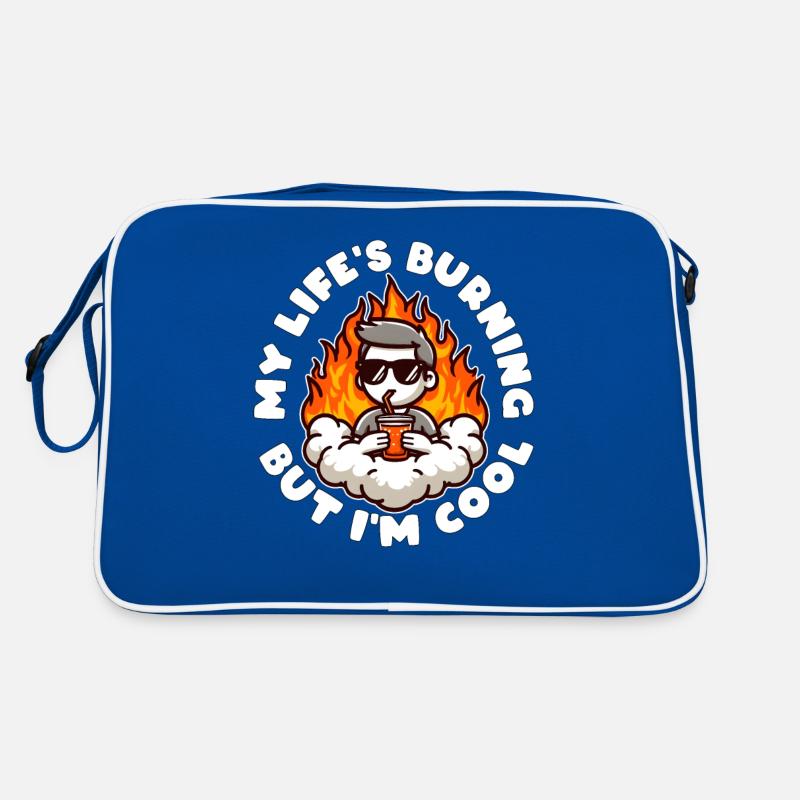 MEIN LEBEN BRENNT, ABER ICH BIN COOL Retro Tasche
