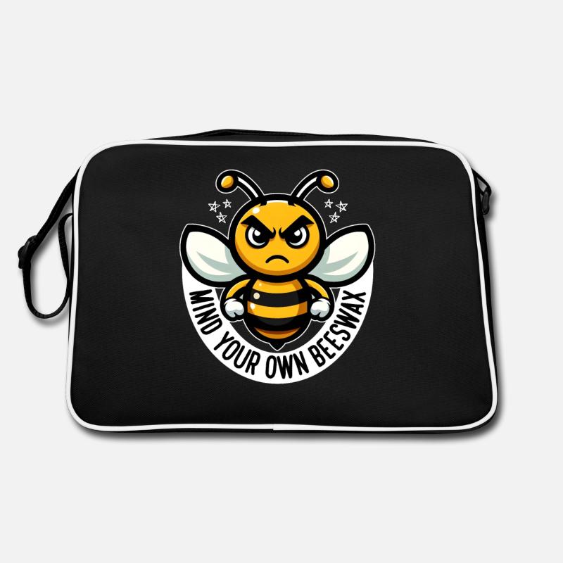 FAITES ATTENTION À VOTRE PROPRE CIRE D’ABEILLE - Sac Retro - noir/blanc