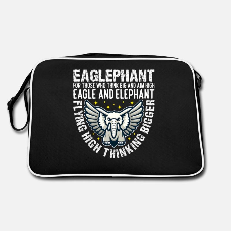 FLYING HIGH THINKING BIGGER - EAGLE AND ELEPHANT Retro Bag