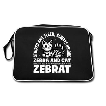 GESTREIFT UND SCHLANK IMMER EINZIGARTIG - ZEBRA UND CAT - Retro Tasche - Schwarz/Weiß - Hinten