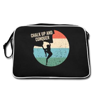 Chalking up and conquering boulderers - Retro Bag - black/white - Back