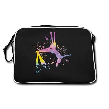 Tissu vertical acrobaties aériennes soie aérienne - Sac Retro - noir/blanc - Dos
