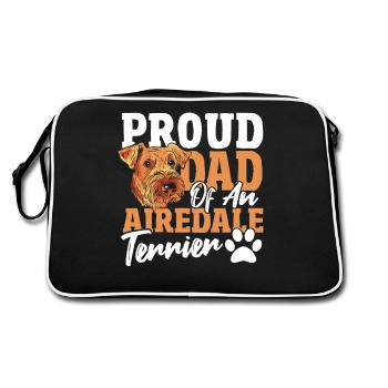 Airedale Puppy Dad Airedale Chien Airedale Terrier - Sac Retro - noir/blanc - Dos