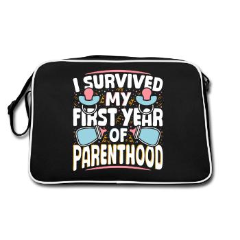 Education - surviving the first year of parenthood - Retro Bag - black/white - Back