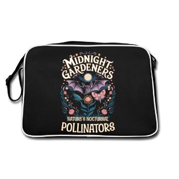 Moths Bats Night Pollinators - Retro Bag - black/white - Back
