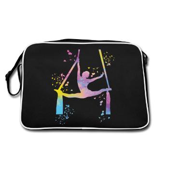 Tissu vertical acrobaties aériennes soie aérienne - Sac Retro - noir/blanc - Dos