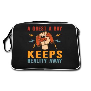 Play Gamer A Quest A Day - Retro Bag - black/white - Back
