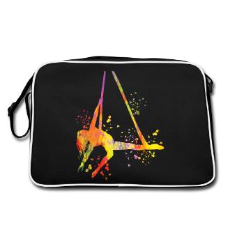 Tissu vertical acrobaties aériennes soie aérienne - Sac Retro - noir/blanc - Dos