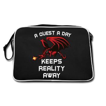 Play Gamer A Quest A Day - Retro Bag - black/white - Back