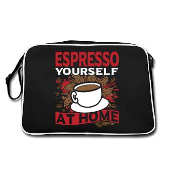Perfect Brew Coffee Beans Coffee Lover Home - Retro Tasche - Schwarz/Weiß - Hinten