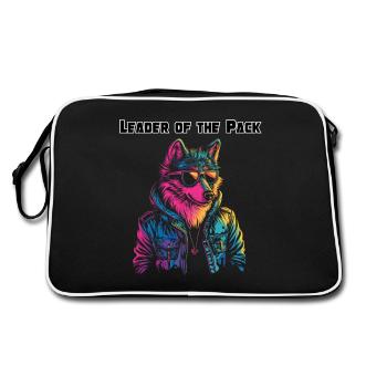 Chef de meute - Neon Wolf Design - Sac Retro - noir/blanc - Dos