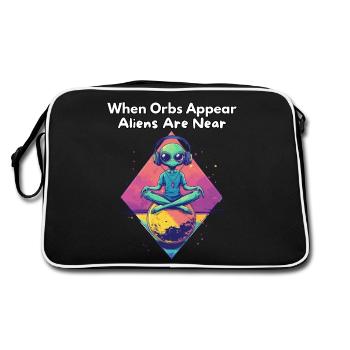 When Orbs Appear, Aliens Are Near - Alien Design - Retro Bag - black/white - Back