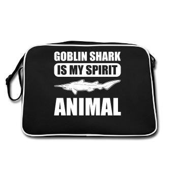 Le requin gobelin est mon animal spirituel - Sac Retro - noir/blanc - Dos
