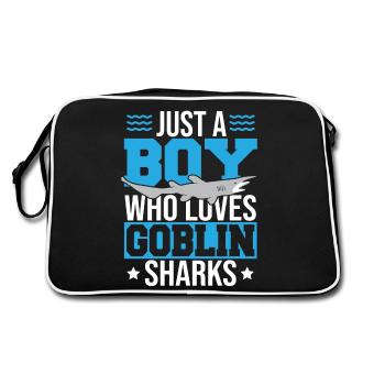 Juste un garçon qui aime les requins gobelins - Sac Retro - noir/blanc - Dos