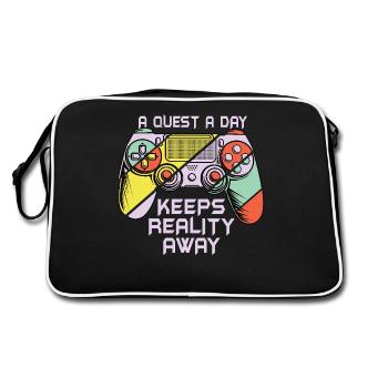 Play Gamer A Quest A Day - Retro Bag - black/white - Back