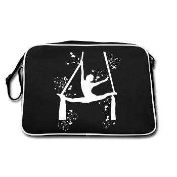 Tissu vertical acrobaties aériennes soie aérienne - Sac Retro - noir/blanc - Dos