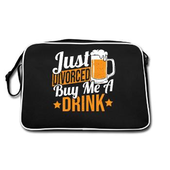 Scheidung Ex-Frau Heirat Scheiden - Retro Tasche - Schwarz/Weiß - Hinten