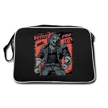Before You Ask, No - Rocking Werewolf Style - Retro Bag - black/white - Back