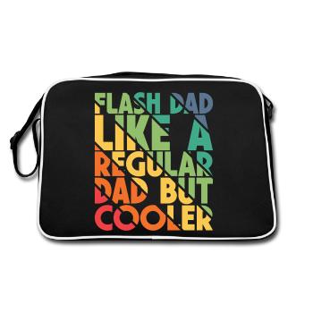 Bouldering Flash Papa Boulderer - Retro Tasche - Schwarz/Weiß - Hinten