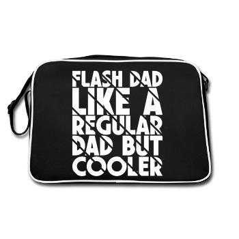 Bouldering Flash Papa Boulderer - Retro Tasche - Schwarz/Weiß - Hinten
