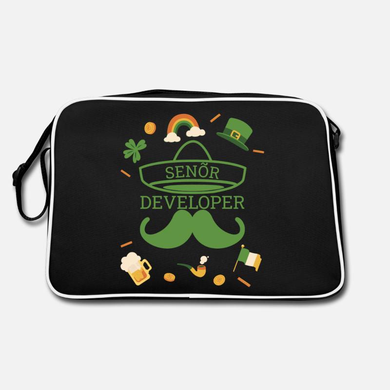 Senior Developer St Patricks Day Programmierer Retro Tasche