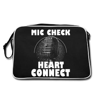 Mic Check Coeur Connecter Slam Poésie - Sac Retro - noir/blanc - Dos