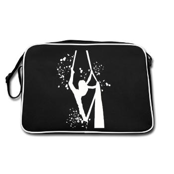 Tissu vertical acrobaties aériennes soie aérienne - Sac Retro - noir/blanc - Dos