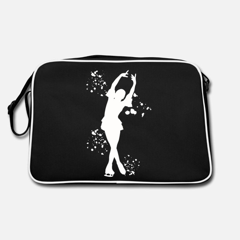 Eiskunstläufer Schlittschuhlaufen Eiskunstlauf - Retro Tasche - Schwarz/Weiß