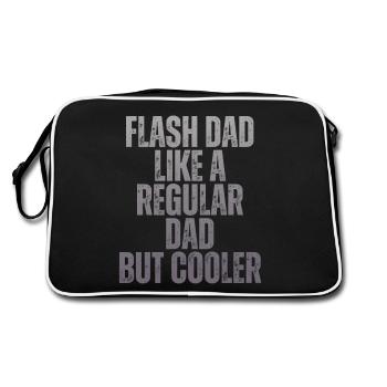 Bouldering Flash Papa Boulderer - Retro Tasche - Schwarz/Weiß - Hinten