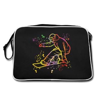Snowboarder Snowboarding Snowboard - Retro Bag - black/white - Back