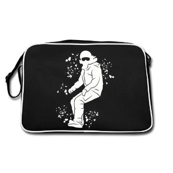 Snowboarder Snowboarding Snowboard - Retro Bag - black/white - Back