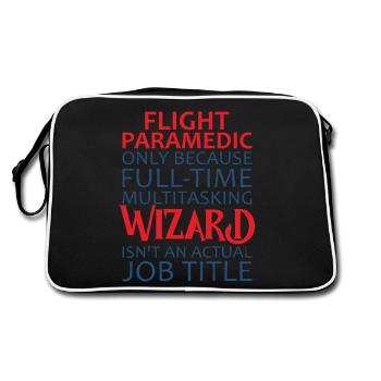 Flight Paramedic Wizard Luftrettung - Retro Tasche - Schwarz/Weiß - Hinten
