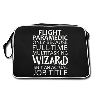 Flight Paramedic Wizard Luftrettung - Retro Tasche - Schwarz/Weiß - Hinten