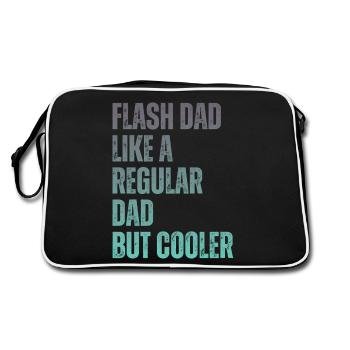 Bouldering Flash Papa Boulderer - Retro Tasche - Schwarz/Weiß - Hinten