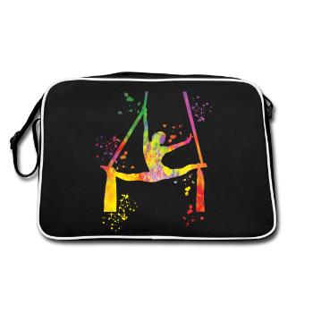 Tissu vertical acrobaties aériennes soie aérienne - Sac Retro - noir/blanc - Dos