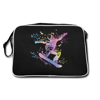 Snowboarder Snowboarding Snowboard - Retro Bag - black/white - Back