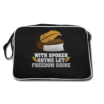 Poetry Slam Spoken Rhyme Slam Poetry - Retro Bag - black/white - Back