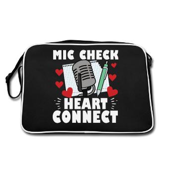 Mic Check Coeur Connecter Slam Poésie - Sac Retro - noir/blanc - Dos