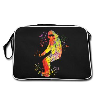 Snowboarder Snowboarding Snowboard - Retro Bag - black/white - Back