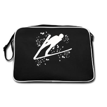Ski Flying Nordic Skiing Ski Jumping - Retro Bag - black/white - Back