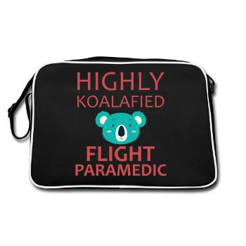 Flight Paramedic Koalafied Luftrettung - Retro Tasche - Schwarz/Weiß - Hinten